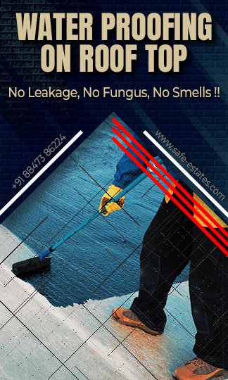 Water proofing on Roof; No Leakage; No Fungusl No Smells;