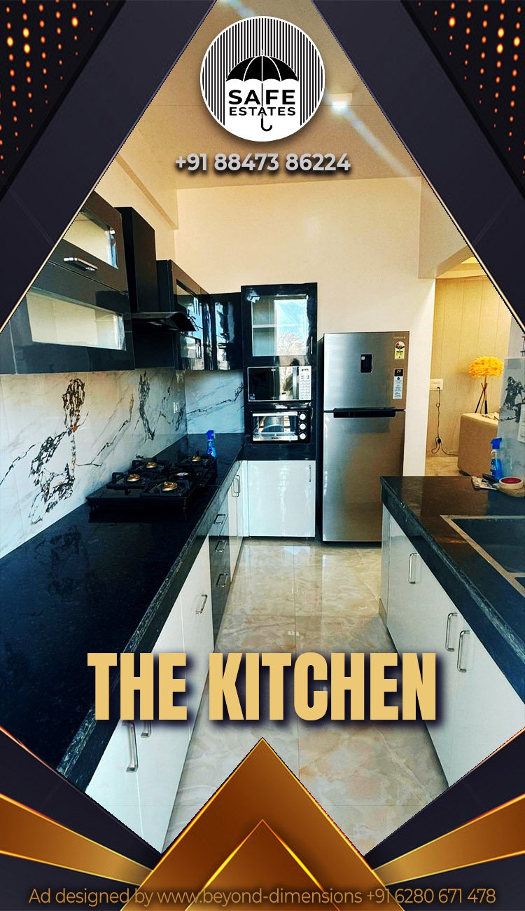 Modern Kitchen; Modular Kitchen; Chimney; Granite Shelf; Spacious Kitchen;