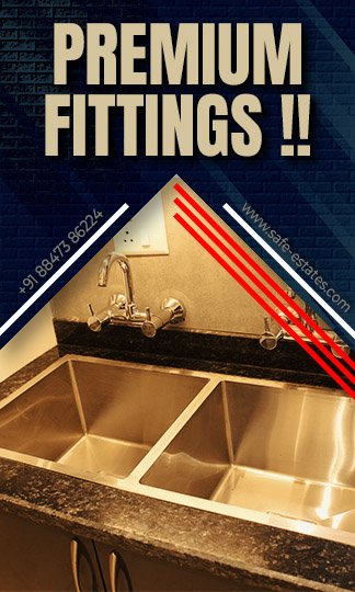 Spacious Kitchen; Modular Kitchen; Premium Fittings;