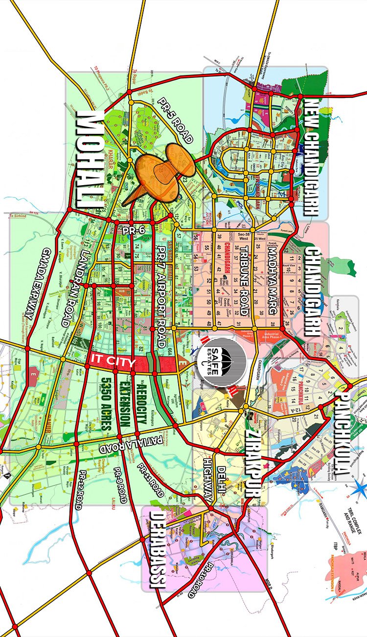 Location of BJBF Heights; Sector 127 Mohali