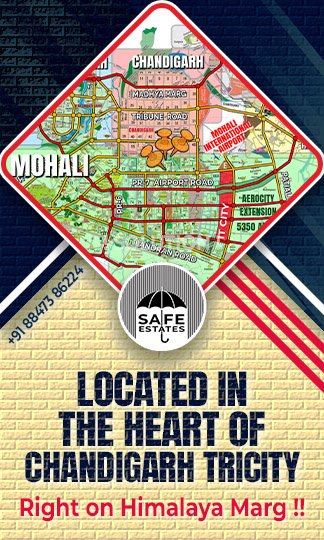 Located in the heart of chandigarh tricity; dead center of the city; Himalaya Marg; 