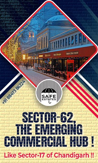 Emerging commercial hub; of mohali; of chandigarh;