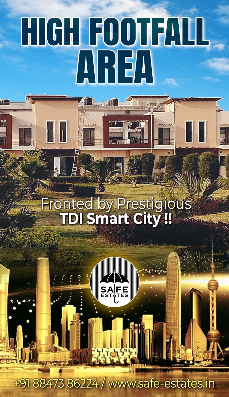 These plots are in a high footfall area, surrounded by TDI and Ansals,