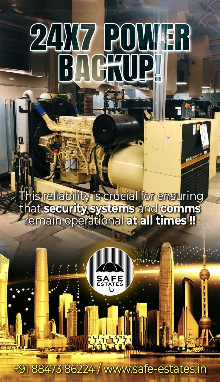 24x7 power ackup ensures that  security systems and communications remain operational in power outages,