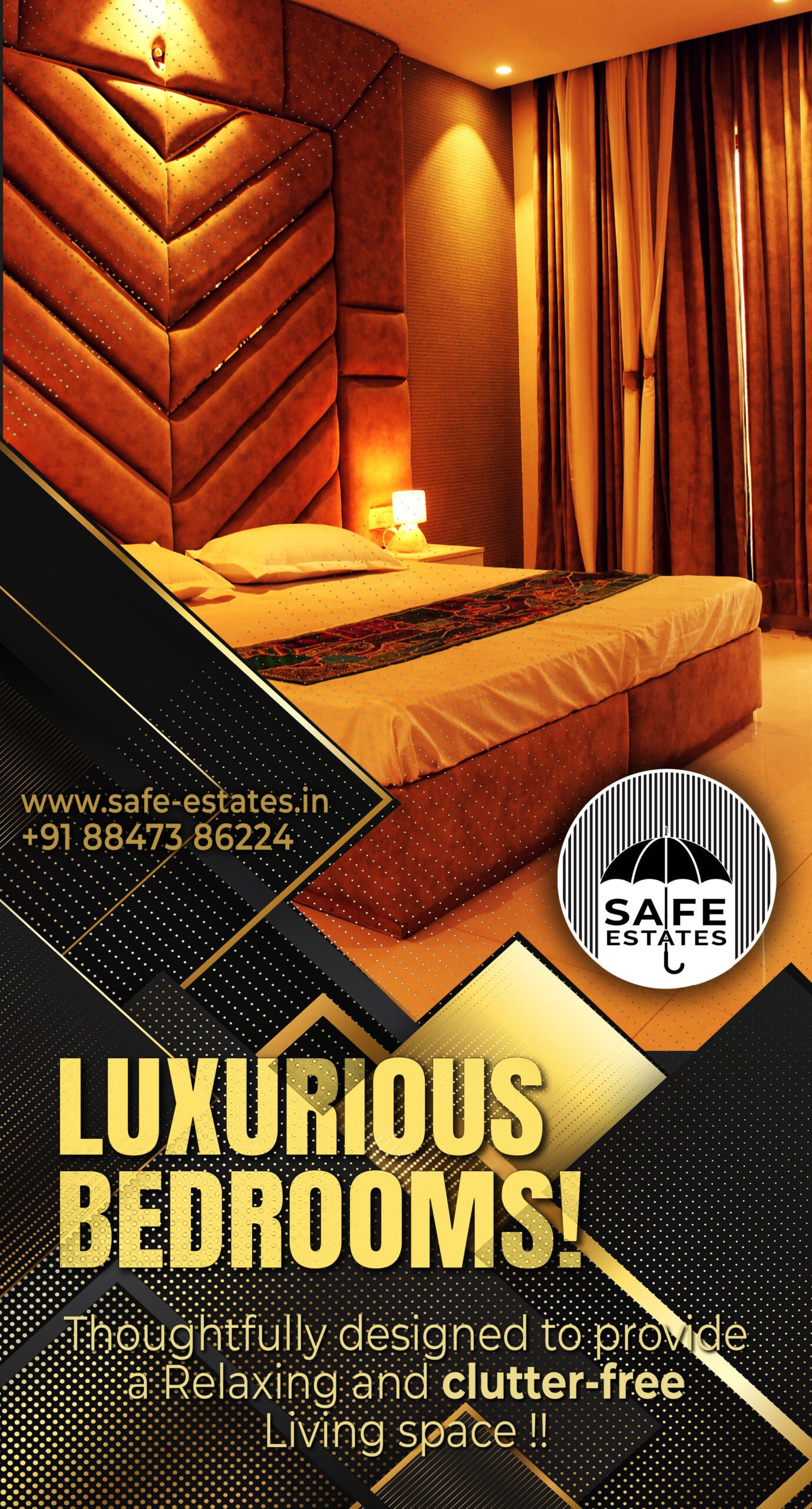 luxury bedroom; duplex house; clutter free; living space; 