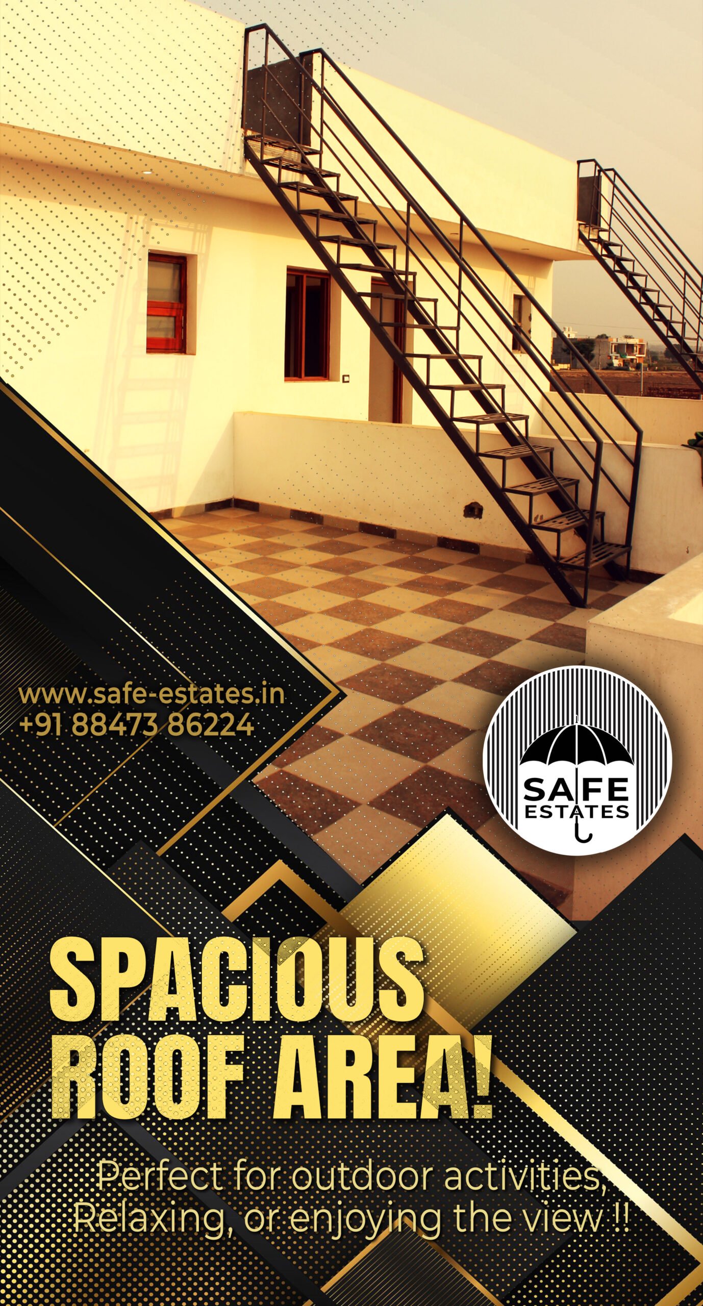 large roof; outdoors; enjoy the view; 