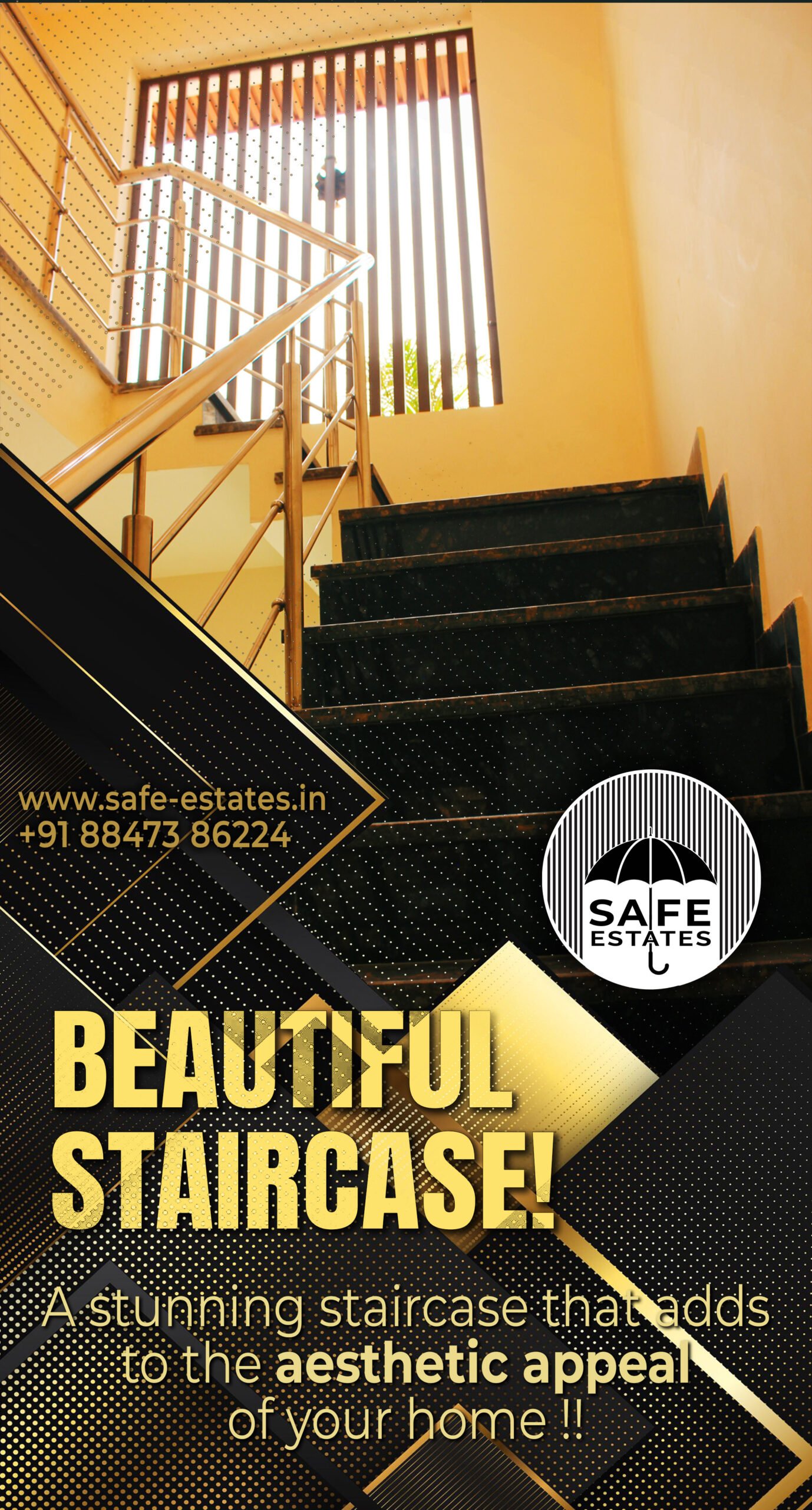 beautiful staircase; stairs; aesthetic appeal; stunning staircase; duplex home;