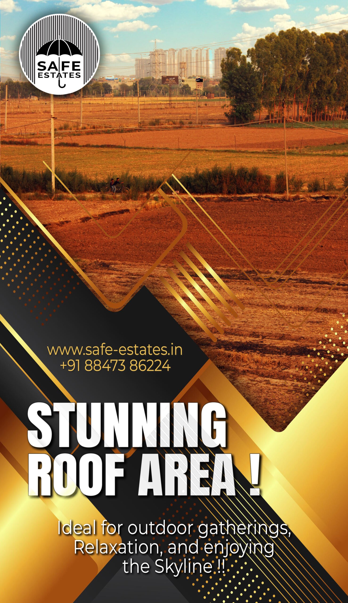 roof area; outdoor gatherings; relax; enjoy; party; barbeque; skyline;