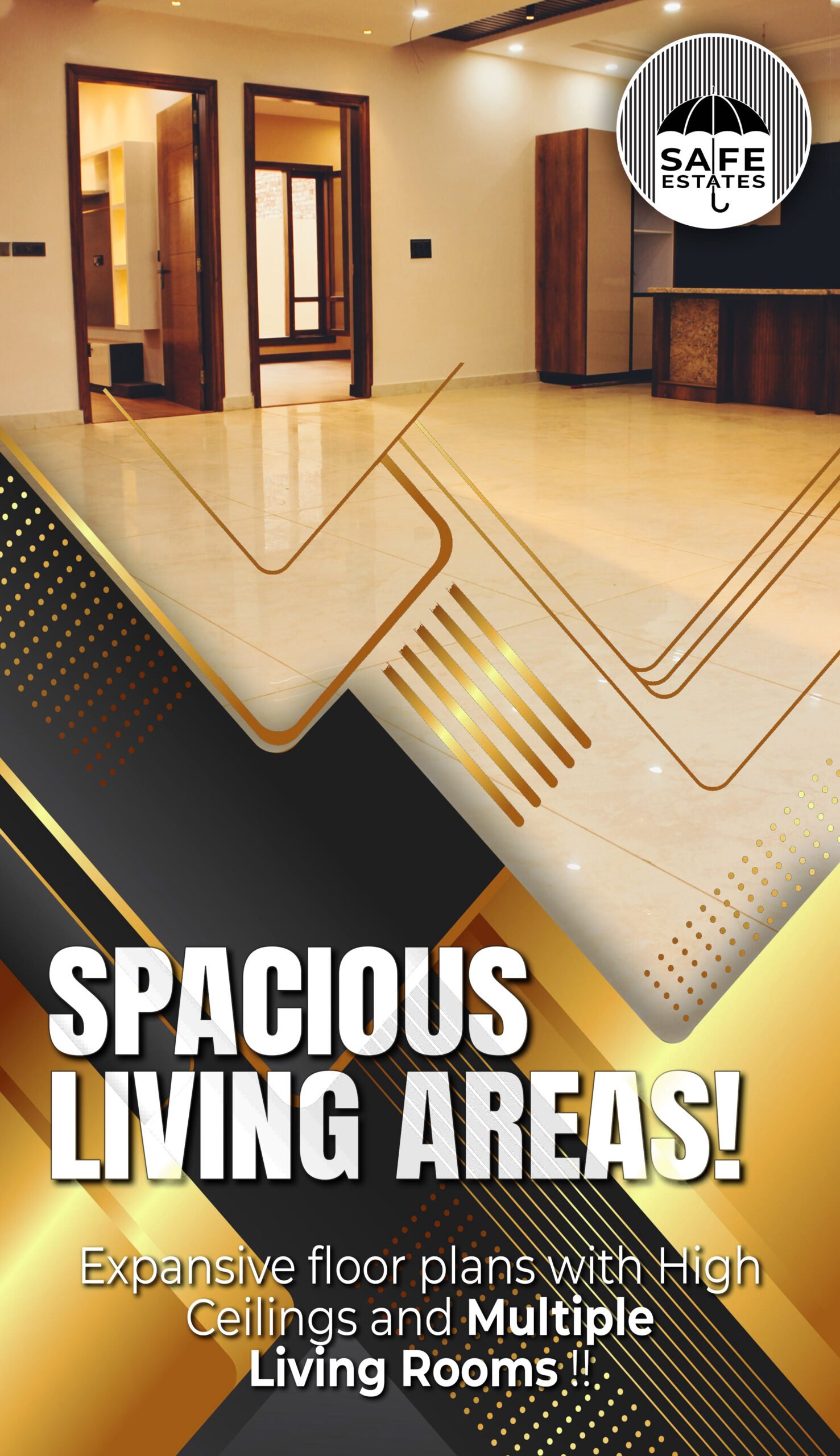 spacious living area; large drawing room; large hall; 