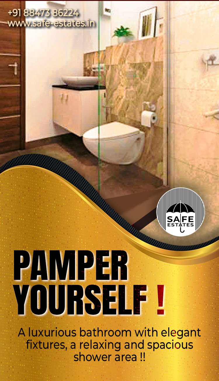 pamper yourself, luxurious bathroom, premium fixtures, spacious shower area, 