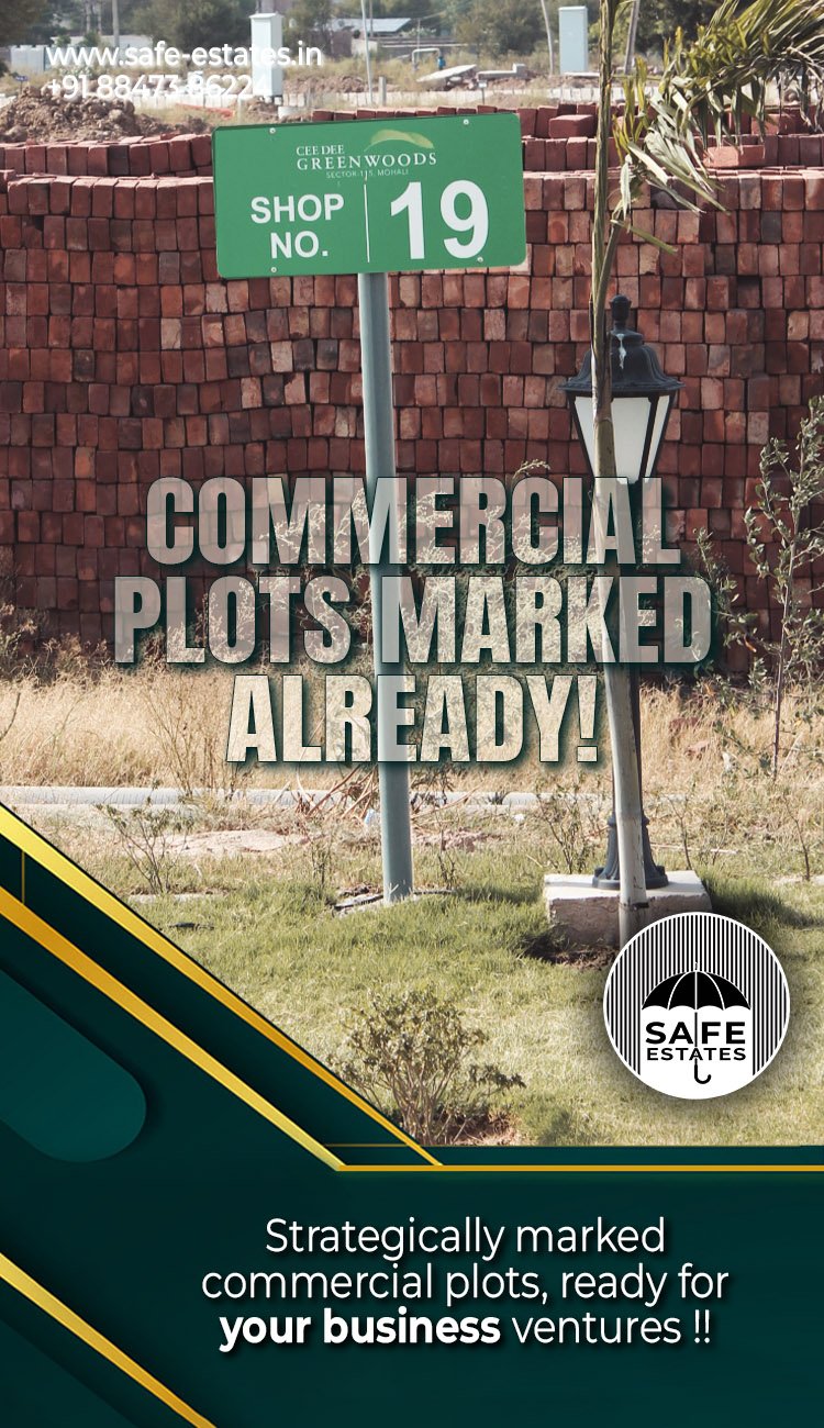 need commercial plots in mohali, plots for booths, shops inside society, plot number 5