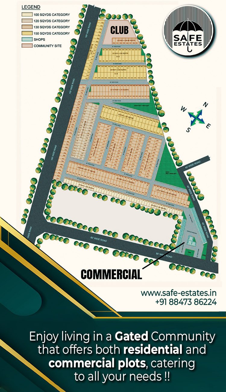 Gated Community, Residentail Pltos, Commercial Plots, Layout of Greenwoods,