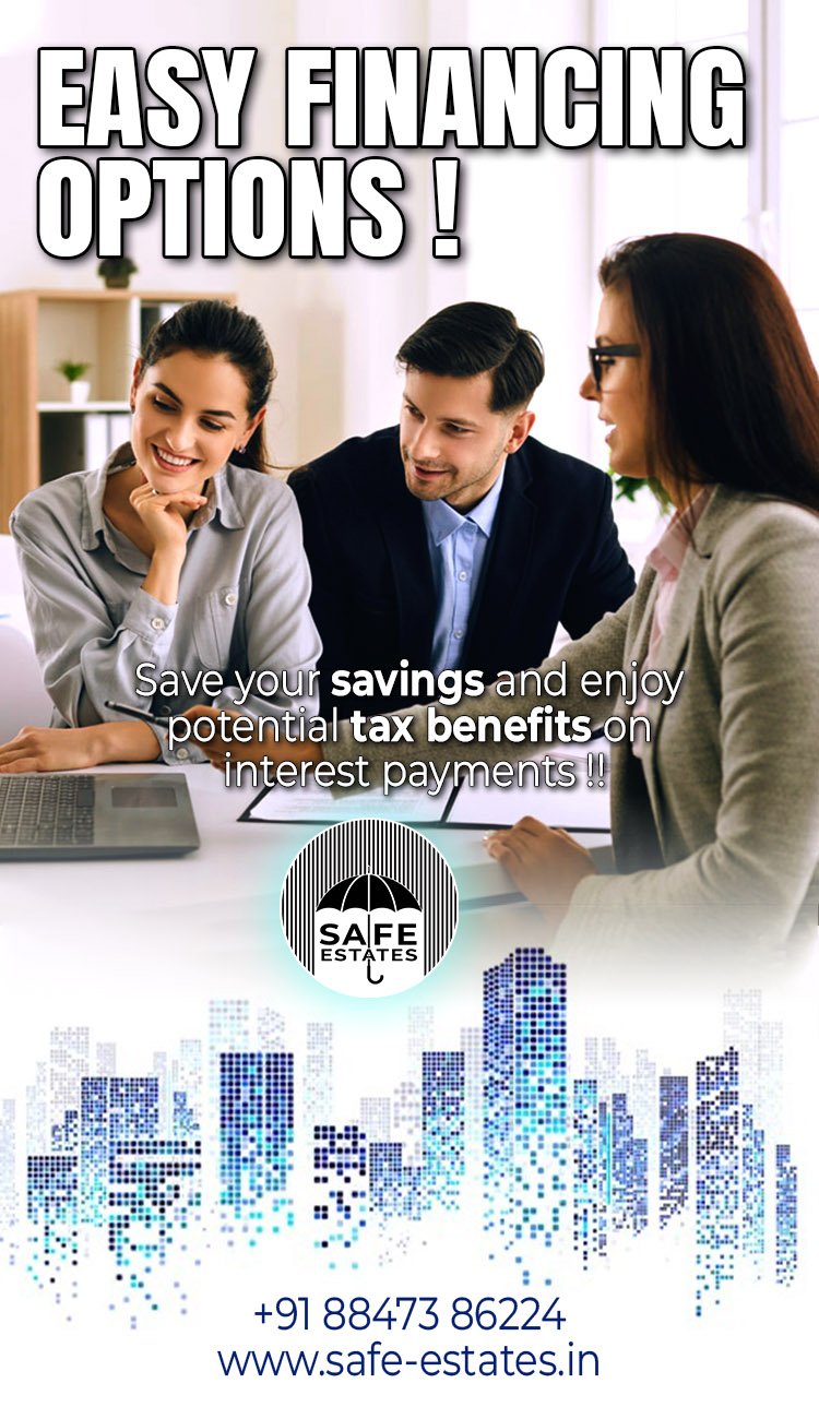 finance available on plots, save your own cash and buy the house on loan, save tax on interest payments as well,