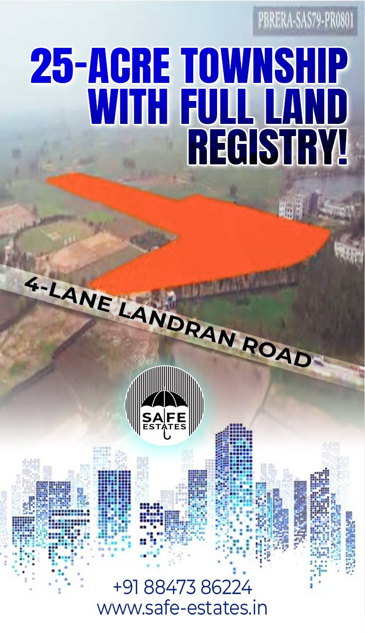 25 acre township with full land registry, no ownership disputes and opening up on the 4 lane Landran Road,