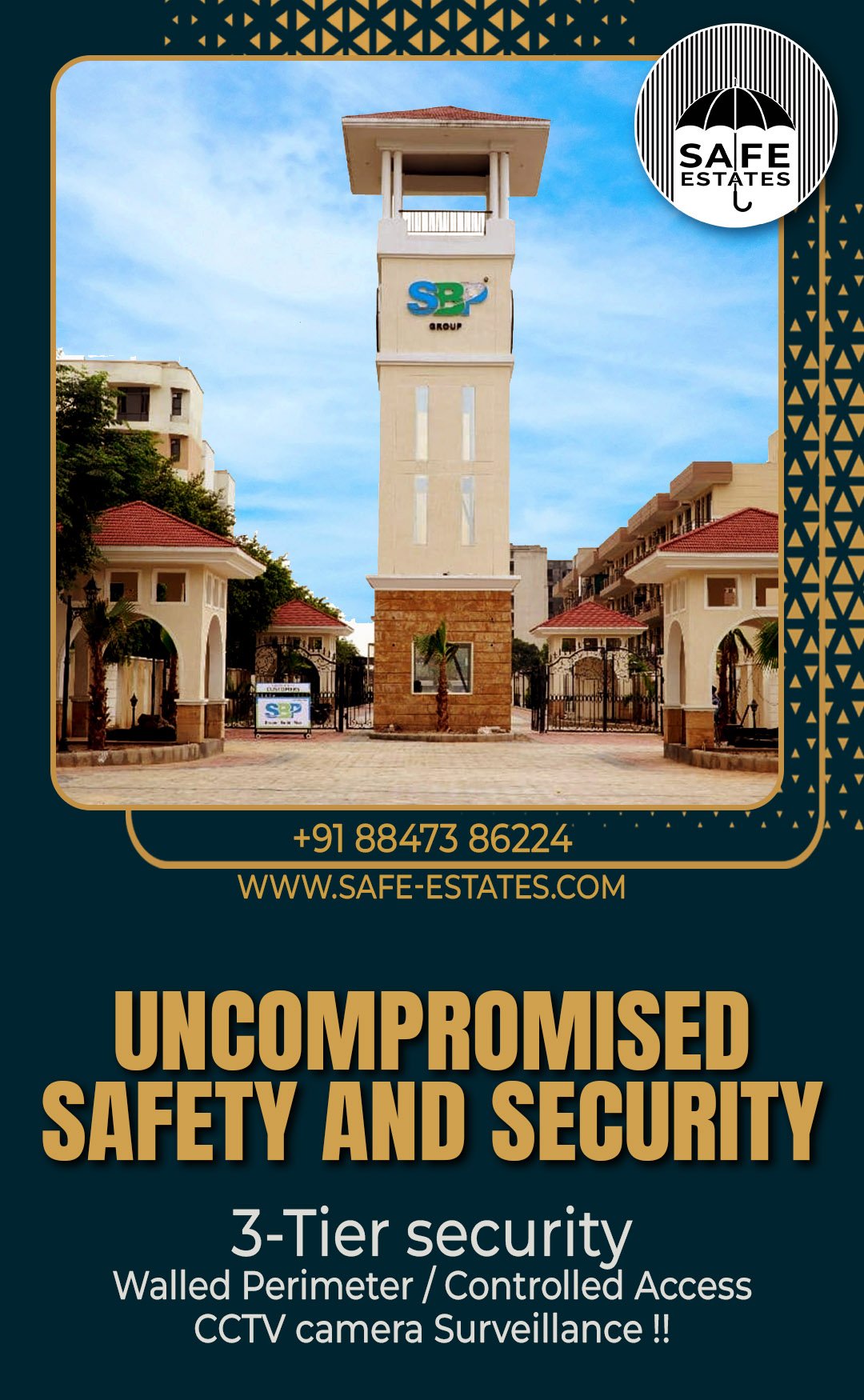3-Tier Security; Walled Society; Gated Society; CCTV Camera; Safe for; Family; Children;