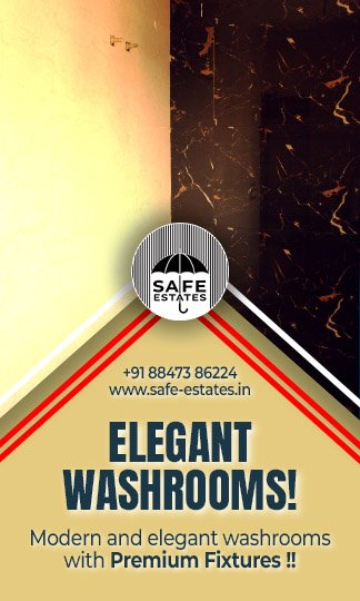 elegant washrooms; attached bathrooms; premium fixtures; large bathrooms;