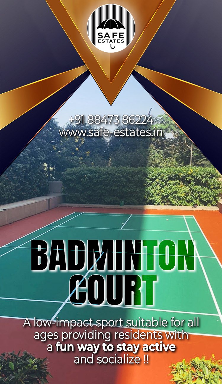 a badminton court, within the society, 