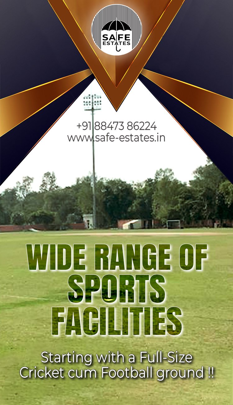 looking for a society that has full size cricket ground, football ground,