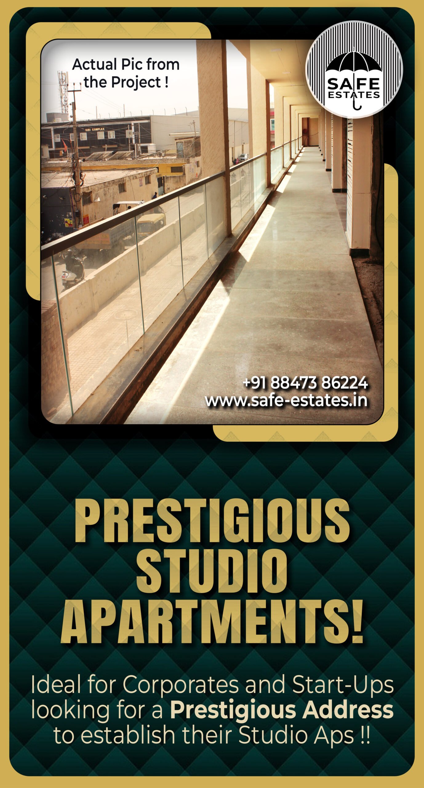 Prestigious Studio Apartments; for Corporates and Start-Ups; Prestigious Address; 