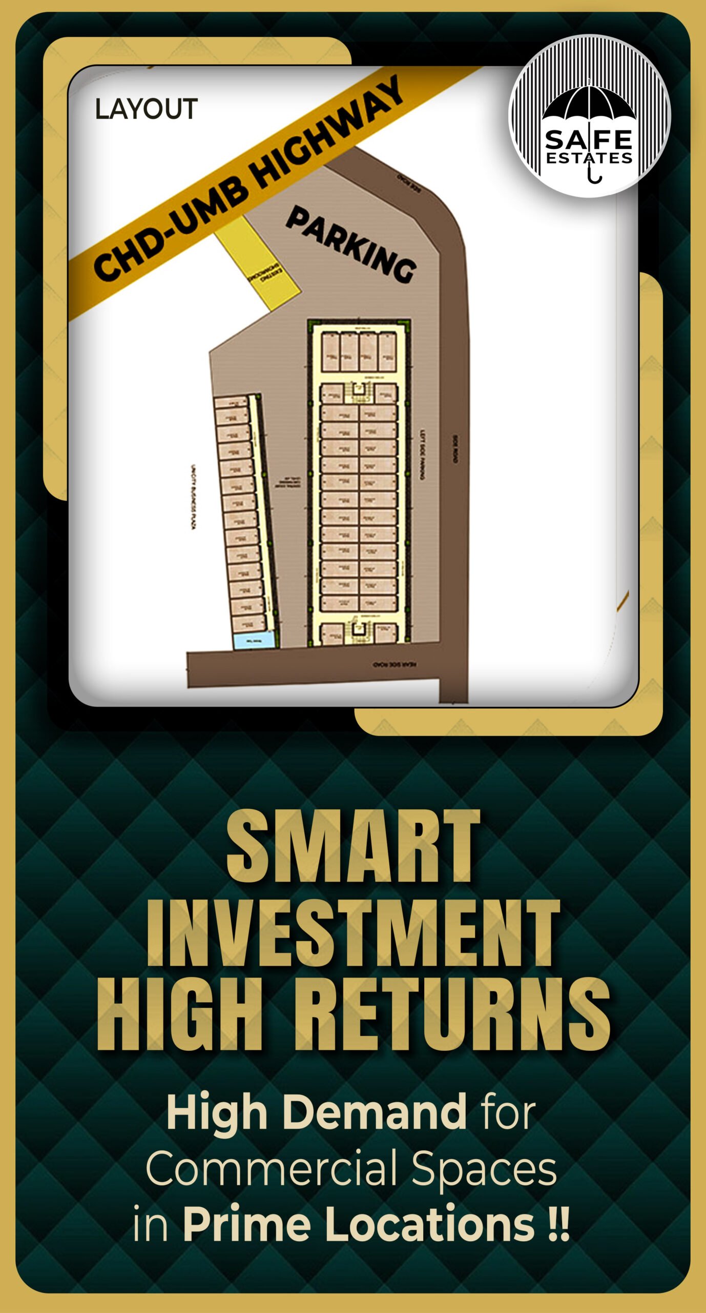Layout of Zirakpur Bazar; Smart Investment Option; Studio apartments in Prime Locations;
