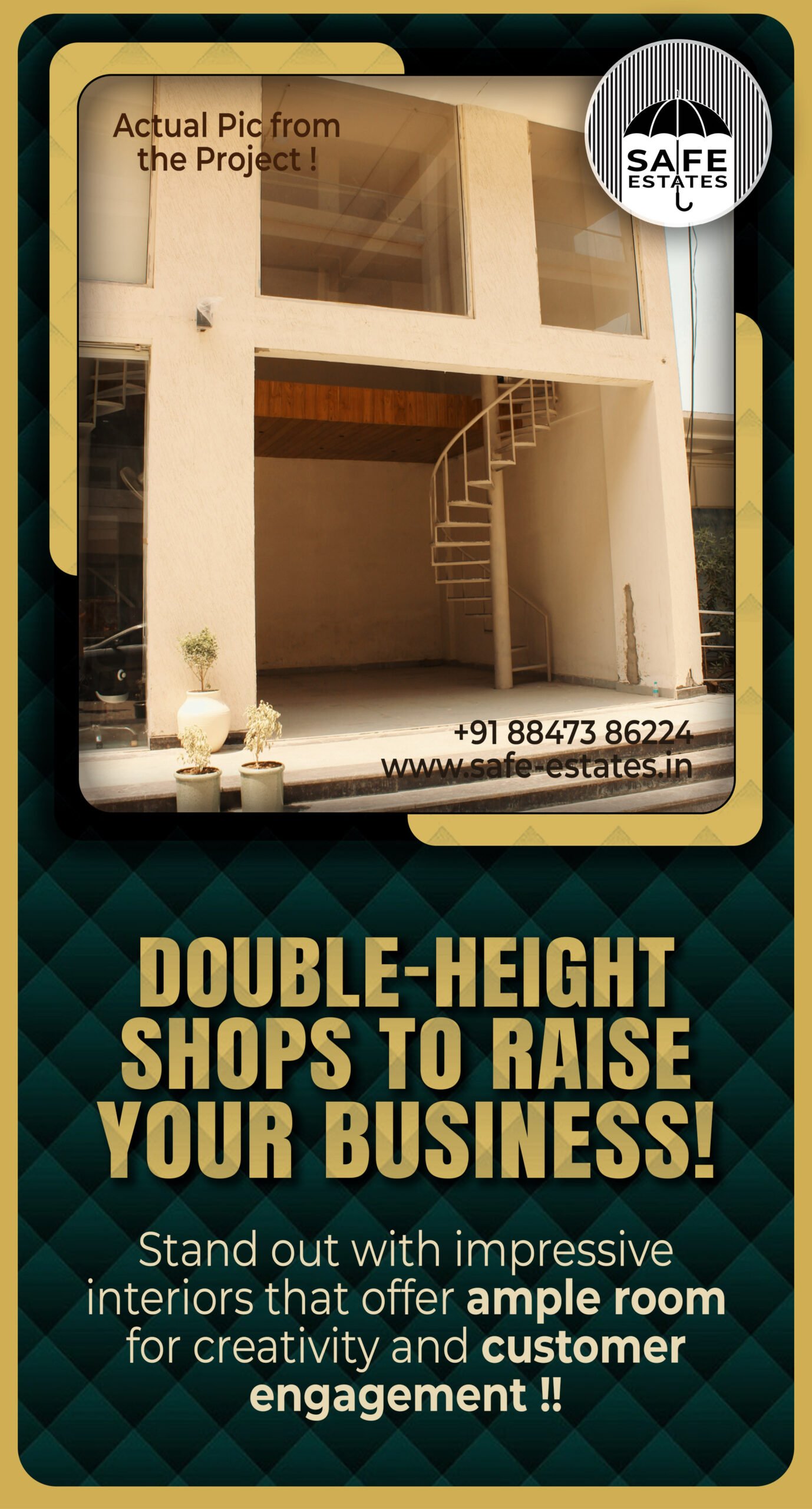 impressive interiors; room for creativity; customer engagement; double height showrooms; 