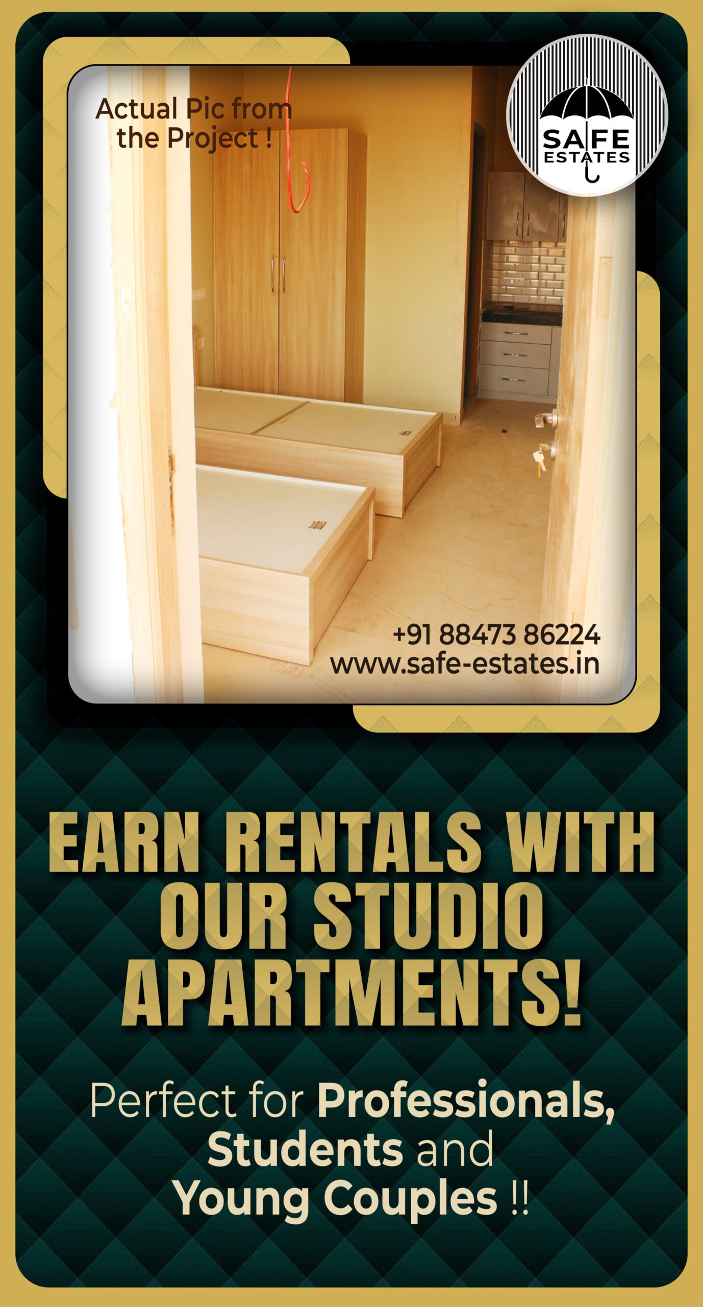 earn rental income; studio apartments; professionals; for students; for young couples; for small family;