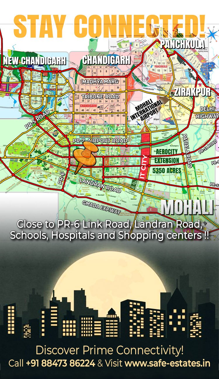 society on pr-6 road, society on landran road, society close to markets and schools,