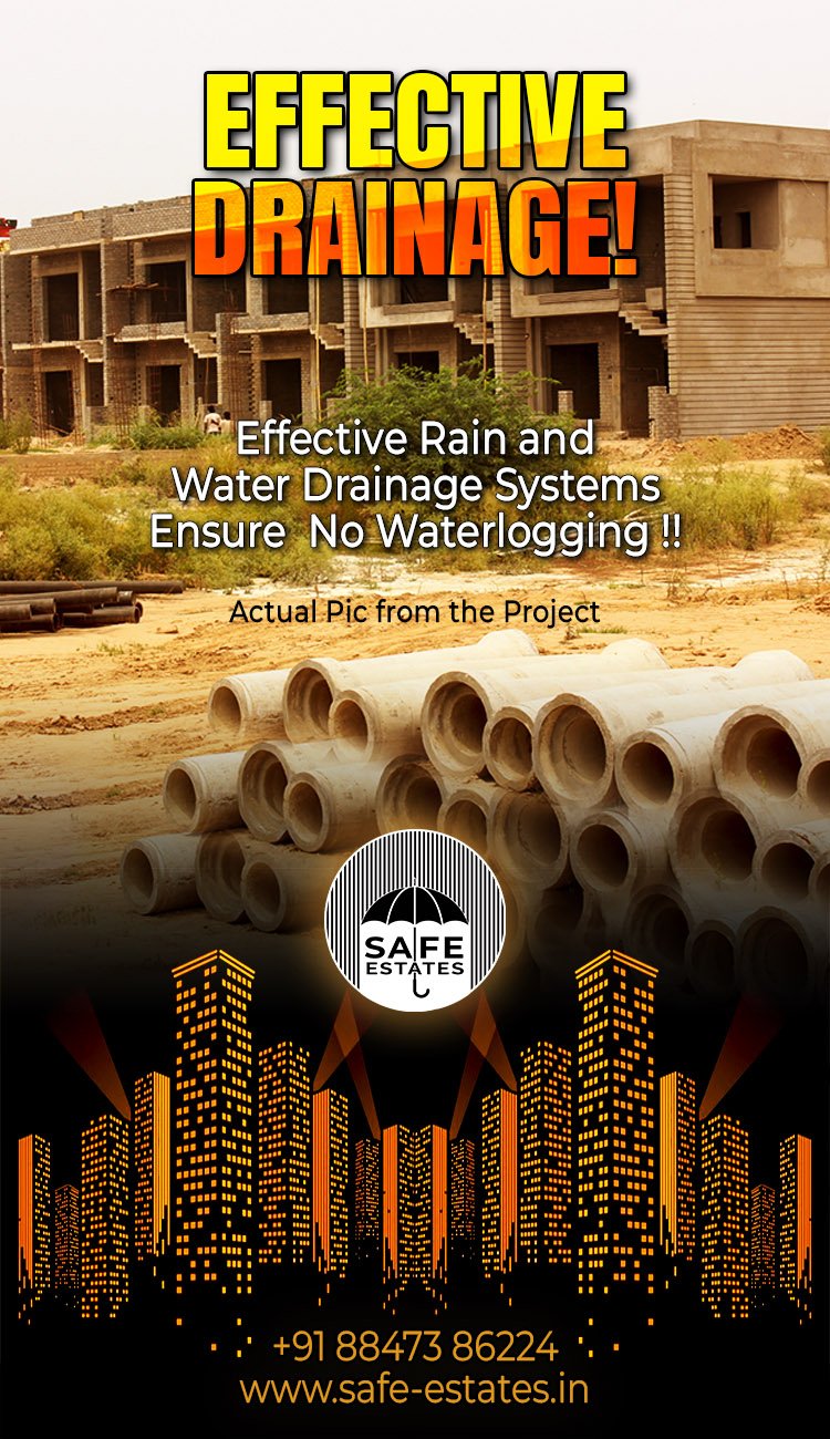 arrangements to prevent water logging in the society, arrangements for rain water drainage,