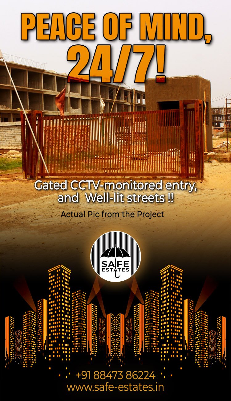 a fully gated and walled society with CCTV monitoring, safe for women, safe for children, a family society in kurali,