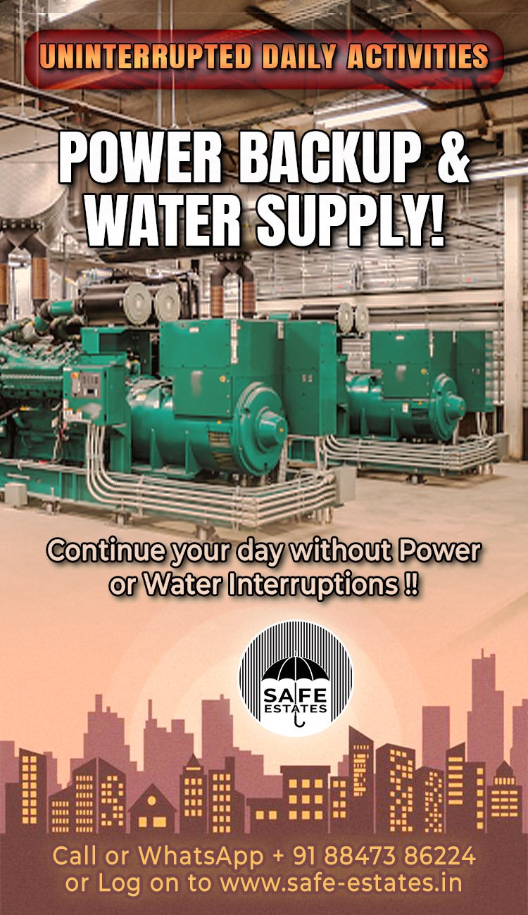 Electricity Generators, power and water back-up